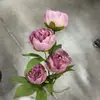 Flor de Peonía Artificial de un Solo Tallo con 4 Cabezas, Más Vendida Transfronteriza, Adorno para Decoración de Bodas y Hogar, Nuevo Modelo de Peonía Artificial en Amazon