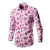 Comércio exterior transfronteiriço New Men's Camisa de manga comprida Estilo coreano Juventude Boate Moda Slim-fit Camisa Impressa