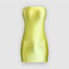 Vestido de Yoga Metálico Stretch Justo Sem Alças, Saia Curta Bodycon, Vestido Bodycon Justo Sem Alças Hot Girl