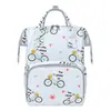 Bolsa floral para mamá de bicicleta, bolsa de maternidad fresca y elegante, mochila ligera para salidas, bolsa de almacenamiento de pañales para viajes en stock