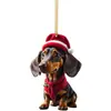 Decoração de Natal Transfronteiriça para Cachorro Pingente de Árvore de Natal Acrílico Plano Pingente Decorativo de Presente de Natal