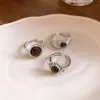 Anillo Redondo Abierto de Resina Set de Tres Piezas Maillard Retro Temperamento Anillo para Dedo Índice Lujo Ligero Sensación de Gama Alta Joyería para Manos Venta al por Mayor