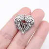 23X22Mm 3.7g Acessórios de Joias Prata Antiga Liga DIY Nó Celta Coração Asas Pingente