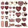 Accesorios para Joyería DIY Corazón Rojo y Rosa Día de San Valentín Rosa Esmalte Aleación Colgante Pulsera Encanto Pendientes Llavero