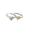 Anillo Flor de Ciruelo Tres Pétalos Familia T Moda Mujer Anillo de Dedo de Flor Personalizado Anillo Simple Ciber Popular Novia Novia