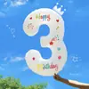 Decorações de Aniversário Temáticas da Peppa Pig Painel de Fundo em KT Balões com Números Decorações de Cena para Festa de Primeiro Aniversário de Menino Menina