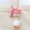 Colgante de Ganchillo Hecho a Mano Terminado Gorro de Hilo Adorno de Pato Llavero Tejido Accesorio para Bolso Llave de Coche