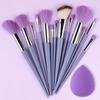 Set Transfronterizo de 13 Piezas de Brochas de Maquillaje, Verde Marrón, Marrón, Set de Brochas Suaves de Cerdas que No se Caen, Sombra de Ojos Polvo Suelto