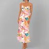 Verão 2026 Novo Moda Feminina Europeia e Americana Transfronteiriça Exportação Elegante Bodycon Estampado de Alça Fina