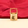 Cubo de Latón con Grabado Dorado para Atraer Riqueza, Cubo de Agua Grande para Almacenar Lingotes, Adorno de Escritorio Creativo, Artesanía de Metal