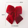 Decoraciones de Lazos de Terciopelo Rojo para Árbol de Navidad, Adornos Navideños de Tela de Terciopelo
