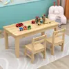 Escritorio y Silla de Estudio para Niños de Madera Maciza Mesa Especial para Jardín de Infantes Rectangular Educación Temprana Aula Grande Juego para el Hogar Escritorio de Estudio