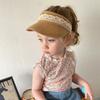 Sombrero de paja para niños de verano con ala grande y copa vacía, sombrero de sol coreano de encaje, sombrero de paja con protección solar, sombrilla Joker, sombrero de paja para niños al por mayor