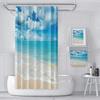 Cortina de Ducha Digital 3D de Alta Definición con Estampado de Olas, Instalación sin Taladro, Cortina Divisoria de Baño, Tela Impermeable, Personalizable con Tu Propio Diseño