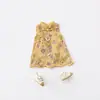 Verão Novo Estilo Chinês Azul Floral Estilo Nacional Cheongsam Macacão Vestido Floral Roupas para Bebê Menina