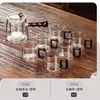 Juego de Té de Cristal, Lujo Ligero para Uso Doméstico, Tetera de Gama Alta para Sala de Estar, Juego Completo para Uso en Oficina, Mesa y Bandeja de Té Kung Fu