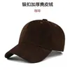 Gorra de béisbol de gamuza gruesa transfronteriza, sombrero cálido de felpa hecho a medida para otoño e invierno para hombres, gorra retro europea y americana de protección solar