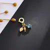 Nuevo Colgante de Hilo Dorado, Hojas Tropicales, Colgante de Piña y Pez, Incrustado con Joyería de Piedras Preciosas de Esmalte Colorido