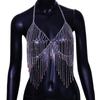 Acessórios de moda transfronteiriços Double-layer Tassel Chest chain Europeu e americano Multi-layer Full Diamond Sexy body chain para mulheres