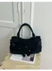 Bolsa de ombro transversal casual versátil coreana para mulheres, nova bolsa tote retrô da moda, bolsa de ombro e transversal de grande capacidade