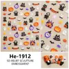 Redanco5D Estampado Ins Popular Pegatinas para Uñas Fantasma de Halloween Esqueleto Pequeño Pegatinas 3D para Uñas He1915