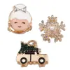 Nuevo Clip para Árbol de Navidad Transfronterizo Nuevo Pasador de Copo de Nieve Navideño Clip para el Cabello de Abuela con Goteo de Aceite Clip de Tiburón Pequeño