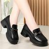 Mocasines de Malla Transpirable con Punta Redonda para Mujer 2026 Primavera/Verano Nuevo Estilo Británico Zapatos de Cuero Slip-On con Suela Gruesa