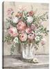 Pintura a Óleo Nórdica Vintage Vaso de Flores Peônia Sala de Estar Decoração de Quarto Sem Moldura Núcleo de Poster de Pintura Suspensa