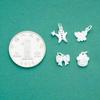 Plata de Ley 999 Chapada Diamante Pie Plata Lazo Colgante Mariposa Garra de Gato Hombre de Jengibre Colgante Pulsera de Cristal DIY