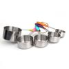Herramientas para Hornear Punto de Silicona Aislada Taza Medidora de Acero Inoxidable Juego de Cinco Piezas Molde para Hornear Pasteles