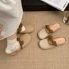 Zapatillas Planas de Lazo Vintage para Mujer Verano 2025 Nuevas Antideslizantes de Suela Suave Sandalias Mary Jane