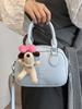 Nova bolsa de ombro portátil estilo simples da Coreia do Sul, cor dopamina, estilo Boston, casual, estilo doce, bolsa transversal para mulheres