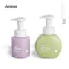 Frasco de Mousse de Limpeza Espumante Kidsren 250ml com Ombro Reto Frasco Plano com Bomba de Pressão de HDPE Espuma de Shampoo Frasco Plano Frasco Espumante