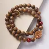 Sándalo Verde Natural Doble Círculo Pulsera de Madera DIY Especificaciones 0.6 Aproximadamente, Mismo Estilo para Hombres y Mujeres, Pulseras al por Mayor
