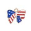 Dia da Independência Bandeira Americana Pingente de Liga com Gotejamento de Óleo Pulseira Brincos Colar DIY Acessórios de Joias Transfronteiriça