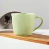 Caneca Cerâmica Listrada Verticalmente, Copo de Grande Capacidade, Copo Simples para Beber, Copo de Casal, Copo de Água Doméstico, Copo de Porcelana, Xícara de Café