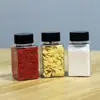 Em Estoque Grande 80ml Transparente Remédio para Peixe Pequeno Quadrado Pote de Lanche Temperos Garrafa de Doce Selada Pet Garrafa Vazia
