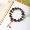 Pulsera explosiva original divertida de granos de café naturales irregular para hombre y mujer, pulsera de juego de composición de mano de círculo único, venta al por mayor