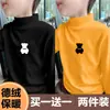 Y2119# Roupa Infantil Outono e Inverno Gola Semi-alta Camiseta Camisa de Base Meninos De Rong Joker Camiseta de Manga Longa Jaqueta Cartoon Moda
