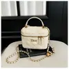 Bolsa feminina transfronteiriça estilo Chanel, bolsa de corrente matelassê, bolsa clássica tipo caixa, bolsa de mão, bolsa de ombro e transversal moderna e versátil