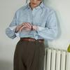 ¡alta calidad! Camisa francesa retro azul a rayas para mujer, primavera y otoño, nueva camisa holgada de manga larga, elegante top