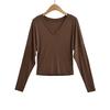 Xz2573-25 Nuevo Estilo de Verano Estilo Europeo y Americano Sencillo Casual Cuello en V Tencel Manga de Murciélago Aspecto Adelgazante Camiseta