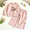 Conjunto con Sudadera de Gatito de Dibujos Animados para Niñas Ropa Infantil Conjunto de Dos Piezas Suministro para Tienda Física Fuente Transfronteriza