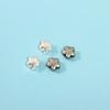 Plata de Ley S925 Cuentas Espaciadoras de Estrella de Cinco Puntas Cuentas Sueltas Accesorios de Plata de Ley Pulsera de Cuerda Trenzada Hecha a Mano DIY Accesorios para Pulseras de Cristal