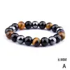 Pulsera Negra de Piedra Biliar Transfronteriza Europea y Americana Más Vendida para Hombres, Pulsera de Energía Fitness Antifatiga 6/8/10mm