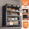 Estante de Almacenamiento de Múltiples Niveles para el Suelo del Hogar Gabinete para Platos y Palillos Aparador Gabinete de Cocina Gabinete de Almacenamiento a Prueba de Polvo para Horno de Microondas