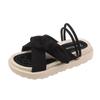Sandálias de Uso Duplo para Uso Externo de Verão Feminino, Novo Casual com Saias, Chinelos Planos Estilo Fada com Solado Grosso para Mulheres