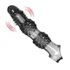 Condón Cristal Extendido Vibratorio de Doble Perla para Hombres, Cubierta de Dildo Portátil para el Coito de Pareja, Productos para Adultos