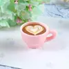 Mini adornos para decoración de casa de muñecas, tazas de café mini simuladas, granos de café, fabricante de accesorios de resina para bricolaje
