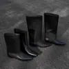 Nuevas botas de montar de estilo coreano para otoño e invierno, a la moda, sencillas, con punta cuadrada, versátiles y elegantes de tacón bajo para mujer; botines para mujer